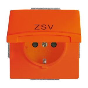 SCHUKO® Steckdosen-Einsatz mit Klappdeckel und Aufdruck 20 EUGKB-14-101 Busch Jaeger 2CKA002064A0297