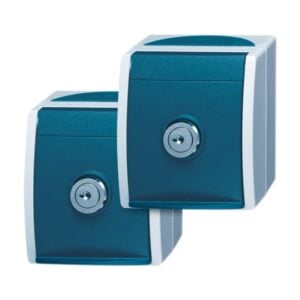 SCHUKO® Steckdosen 2er Pack mit Klappdeckel und Schloss gleichschließend 20/20 EWSL-53 Busch Jaeger 2CKA002083A0816