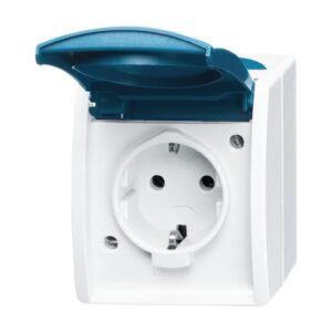 SCHUKO® Steckdose mit Klappdeckel und Beschriftungsfeld 20 EWN-53 Busch Jaeger 2CKA002083A0818