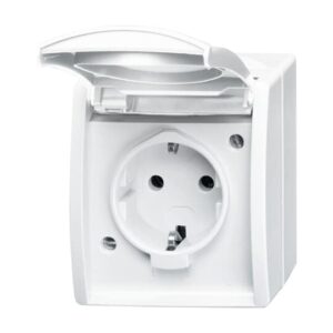 SCHUKO® Steckdose mit Klappdeckel und Beschriftungsfeld 20 EWN-54 Busch Jaeger 2CKA002083A0831