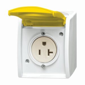 Busch-Nema-Steckdose mit gelbem Klappdeckel 3016 EWN-54 Busch Jaeger 2CKA002124A0026