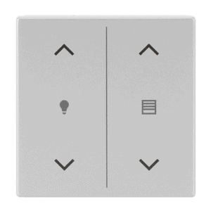 Abdeckung als Wippe 2-fach, mit Symbol "Dimmen/Jalousie" Format 63 - solo/future, LFDW/A.2.63.11-83 LFDW/A.2.63.11-83 Busch Jaeger 2CKA006199A0241