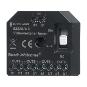 Aktiv Videoverteiler Innen UP, 4-fach zur Montage in einer Unterputzdose 83320/4 U Busch Jaeger 2CKA008300A0508