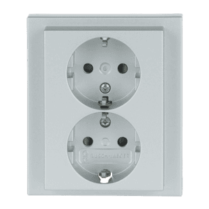 SCHUKO® Doppelsteckdose volle Abdeckung Safety+ 202 EUJB-83 Busch Jaeger 2TKA00003887