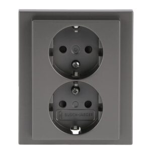 SCHUKO® Doppelsteckdose volle Abdeckung Safety+ 202 EUJB-866 Busch Jaeger 2TKA00003921