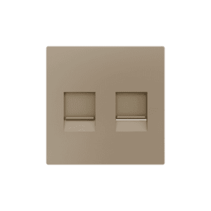 ZS55. Abdeckung für  RJ45 Anschluß 55x55 mm - 2 Module - Champagne Zennio 830001304
