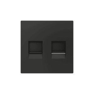 ZS55. Abdeckung für  RJ45 Anschluß 55x55 mm - 2 Module - Schwarz Zennio 830001305