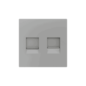 ZS55. Abdeckung für  RJ45 Anschluß 55x55 mm - 2 Module - Silber Zennio 830001306