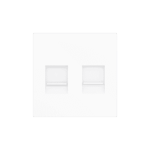 ZS55. Abdeckung für  RJ45 Anschluß 55x55 mm - 2 Module - Weiß matt Zennio 830001309