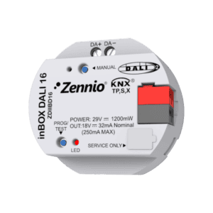 inBOX DALI 16. KNX-DALI Interface für Unterputzmontage für bis zu 16 Betriebsgeräte und 16 Gruppen - 1 Kanal Zennio ZDIIBD16