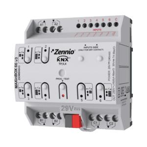 MAXinBOX 66 v3. KNX Multifunktionsaktor mit KNX Secure - 6 Ausgängen 16 A und 6 A/D Eingängen Zennio ZIOMB66V3