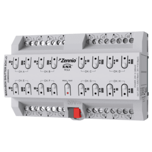 MAXinBOX SHUTTER 8CH v3. Jalousieaktor mit 8 Kanälen mit KNX Secure Zennio ZIOMBSH8V3