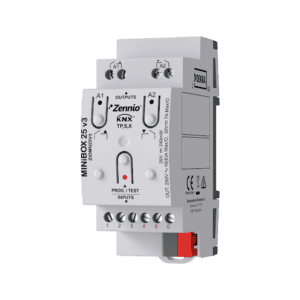 MINiBOX 25 v3. KNX Multifunktionsaktor mit KNX Secure - 2 Ausgänge 16 A - 5 A/D Eingänge Zennio ZIOMN25V3