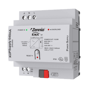 KUPSupply 640mA. KNX Universalspannungsversorgung 640mA plus 29VDC zusätzliche Hilfsspannung Zennio ZPSU640