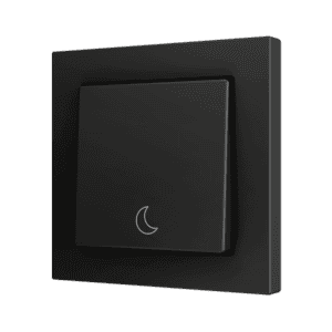 ZS55. Soft Einfachtaster für 1 Binäreingang 55x55 mm – Schwarz - Custom Design. Minimum: 100 Einheiten pro Design Zennio ZS551PB1AC