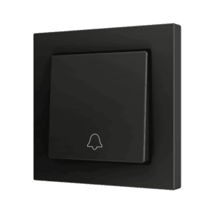 ZS55. Soft Einfachtaster für 1 Binäreingang 55x55 mm – Klingel Symbol – Schwarz Zennio ZS551PB1DA