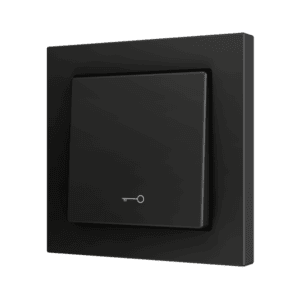 ZS55. Soft Einfachtaster für 1 Binäreingang 55x55 mm – Schlüssel Symbol – Schwarz Zennio ZS551PB1KA