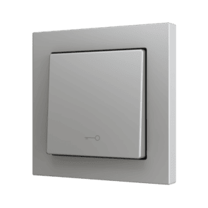 ZS55. Soft Einfachtaster für 1 Binäreingang 55x55 mm – Schlüssel Symbol – Silber Zennio ZS551PB1KS