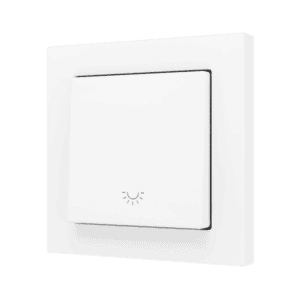 ZS55. Soft Einfachtaster für 1 Binäreingang 55x55 mm – Licht Symbol – Weiß matt Zennio ZS551PB1LMW