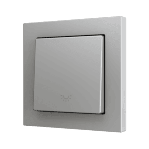 ZS55. Soft Einfachtaster für 1 Binäreingang 55x55 mm – Licht Symbol – Silber Zennio ZS551PB1LS