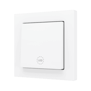 ZS55. Soft Einfachtaster für 1 Binäreingang 55x55 mm – Weiß matt - Custom Design. Minimum: 100 Einheiten pro Design Zennio ZS551PB1MWC