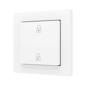 ZS55. Soft Einfachtaster für 2 Binäreingänge 55x55 mm – Weiß matt - Custom Design. Minimum: 100 Einheiten pro Design Zennio ZS551PB2MWC