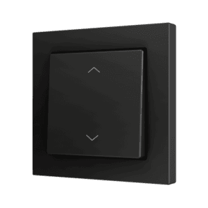 ZS55. Soft Einfachtaster für 2 Binäreingänge 55x55 mm – Jalousie Symbol – Schwarz Zennio ZS551PB2SA