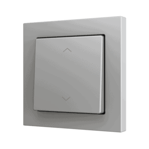 ZS55. Soft Einfachtaster für 2 Binäreingänge 55x55 mm – Jalousie Symbol – Silber Zennio ZS551PB2SS