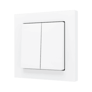 ZS55. Soft Doppeltaster für 2 Binäreingänge 55x55 mm – Weiß matt Zennio ZS552PB2MW