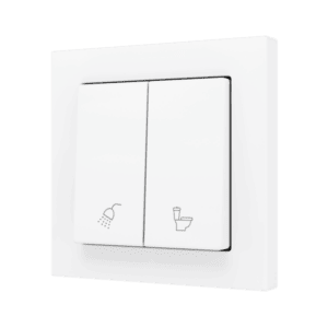 ZS55. Soft Doppeltaster für 2 Binäreingänge 55x55 mm – Weiß matt - Custom Design. Minimum: 100 Einheiten pro Design Zennio ZS552PB2MWC