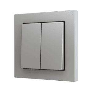 ZS55. Soft Doppeltaster für 2 Binäreingänge 55x55 mm – Silber Zennio ZS552PB2S