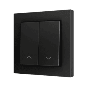 ZS55. Soft Doppeltaster für 2 Binäreingänge 55x55 mm – Jalousie Symbol – Schwarz Zennio ZS552PB2SA