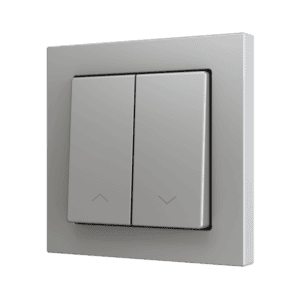 ZS55. Soft Doppeltaster für 2 Binäreingänge 55x55 mm – Jalousie Symbol – Silber Zennio ZS552PB2SS