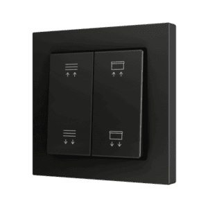 ZS55. Soft Doppeltaster für 4 Binäreingänge 55x55 mm – Schwarz - Custom Design. Minimum: 100 Einheiten pro Design Zennio ZS552PB4AC