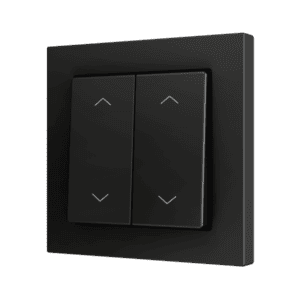 ZS55. Soft Doppeltaster für 4 Binäreingänge 55x55 mm – Jalousie Symbol – Schwarz Zennio ZS552PB4SA