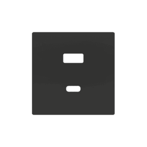ZS55. Abdeckplatte für Zweifach-USB-Ladegerät C+A 55x55 mm - Schwarz Zennio ZS55C2UCAA
