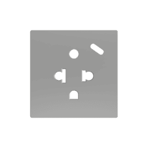 ZS55. Euro-Amerikanischer Steckdosenabdeckung mit USB C 55x55 mm - Silber Zennio ZS55CEUA1USS