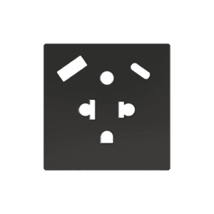 ZS55. Euro-Amerikanischer Steckdosenabdeckung mit USB C und A 55x55 mm - Schwarz Zennio ZS55CEUA2USA