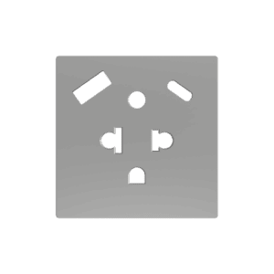 ZS55. Euro-Amerikanischer Steckdosenabdeckung mit USB C und A 55x55 mm - Silber Zennio ZS55CEUA2USS