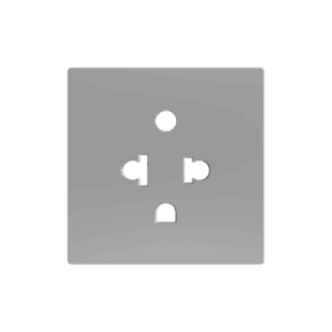 ZS55. Euro-Amerikanischer Steckdosenabdeckung 55x55 mm - silber Zennio ZS55CEUAS