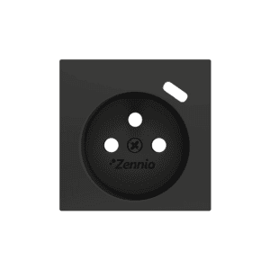 ZS55. Französischer Steckdosenabdeckung mit USB C 55x55 mm - Schwarz Zennio ZS55CF1USA