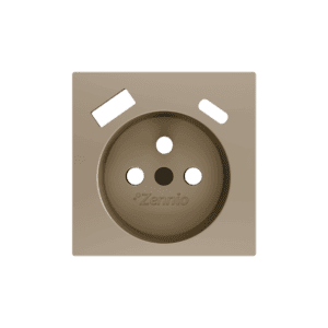 ZS55. Französischer Steckdosenabdeckung mit USB C und A 55x55 mm - Champagne Zennio ZS55CF2USC
