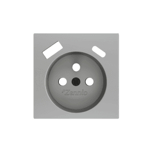 ZS55. Französischer Steckdosenabdeckung mit USB C und A 55x55 mm - Silber Zennio ZS55CF2USS