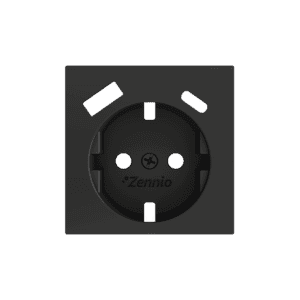 ZS55. Schuko-Steckdosenabdeckung mit USB C und A 55x55 mm - Schwarz Zennio ZS55CSC2USA