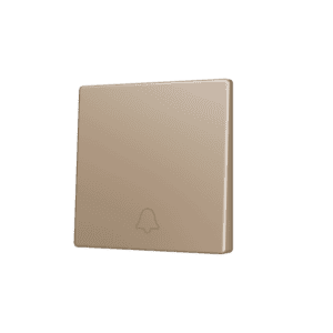 ZS55. Tasterabdeckung für Soft KNX Einfachtaster 55x55 mm. Untere Betätigung - Klingel Symbol – Champagne Zennio ZS55CSOFT11DC