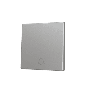 ZS55. Tasterabdeckung für Soft KNX Einfachtaster 55x55 mm. Untere Betätigung - Klingel Symbol – Silber Zennio ZS55CSOFT11DS