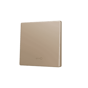 ZS55. Tasterabdeckung für Soft KNX Einfachtaster 55x55 mm. Untere Betätigung - Schlüssel Symbol – Champagne Zennio ZS55CSOFT11KC