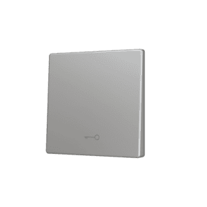 ZS55. Tasterabdeckung für Soft KNX Einfachtaster 55x55 mm. Untere Betätigung - Schlüssel Symbol – Silber Zennio ZS55CSOFT11KS