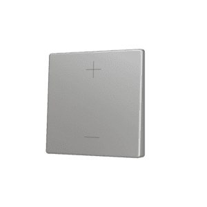 ZS55. Tasterabdeckung für Soft KNX Einfachtaster 55x55 mm. Obere&untere Betätigung - Silber - Custom Design. Minimum: 100 Einheiten pro Design Zennio ZS55CSOFT12SC