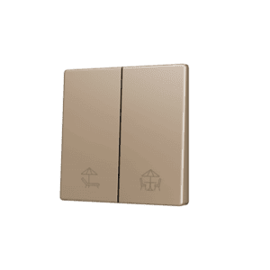 ZS55. Tasterabdeckung für Soft KNX Doppeltaster 55x55 mm. Untere Betätigung - Champagne - Custom Design. Minimum: 100 Einheiten pro Design Zennio ZS55CSOFT22CC